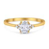 Art Deco Oval Natural Stone Wedding Ring