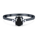 Art Deco Oval Natural Stone Wedding Ring