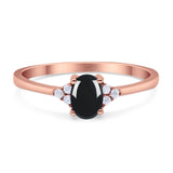 Art Deco Oval Natural Stone Wedding Ring