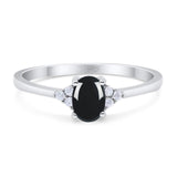 Art Deco Oval Natural Stone Wedding Ring