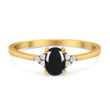 Art Deco Oval Natural Stone Wedding Ring