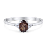 Art Deco Oval Natural Stone Wedding Ring