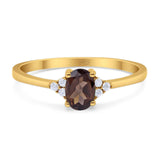 Art Deco Oval Natural Stone Wedding Ring