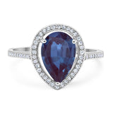 Art Deco Pear Natural Stone Wedding Ring