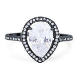 Art Deco Pear Natural Stone Wedding Ring