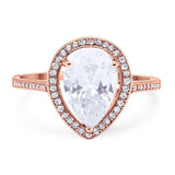 Art Deco Pear Natural Stone Wedding Ring