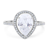 Art Deco Pear Natural Stone Wedding Ring