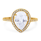 Art Deco Pear Natural Stone Wedding Ring