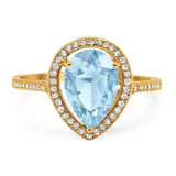 Art Deco Pear Natural Stone Wedding Ring