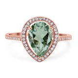 Art Deco Pear Natural Stone Wedding Ring