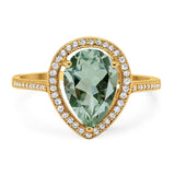 Art Deco Pear Natural Stone Wedding Ring