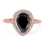 Art Deco Pear Natural Stone Wedding Ring