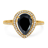 Art Deco Pear Natural Stone Wedding Ring