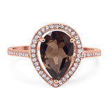 Art Deco Pear Natural Stone Wedding Ring