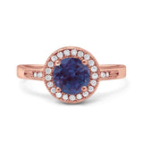 Vintage Style Halo Round Natural Stone Ring