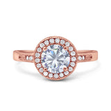 Vintage Style Halo Round Natural Stone Ring