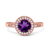 Vintage Style Halo Round Natural Stone Ring