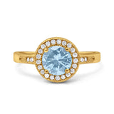 Vintage Style Halo Round Natural Stone Ring