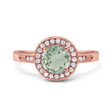 Vintage Style Halo Round Natural Stone Ring