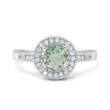 Vintage Style Halo Round Natural Stone Ring