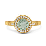 Vintage Style Halo Round Natural Stone Ring