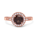 Vintage Style Halo Round Natural Stone Ring