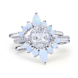 Three Piece Oval Moissanite Chevron Ring 925 Sterling Silver