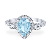 Art Deco Pear Natural Stone Trio Ring