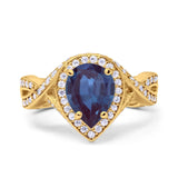 Pear Teardrop Natural Stone Twisted Ring