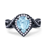 Pear Teardrop Natural Stone Twisted Ring