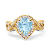Pear Teardrop Natural Stone Twisted Ring