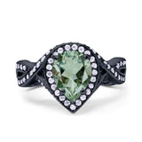 Pear Teardrop Natural Stone Twisted Ring