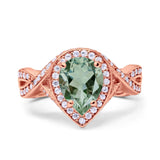 Pear Teardrop Natural Stone Twisted Ring