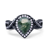 Pear Teardrop Natural Stone Twisted Ring