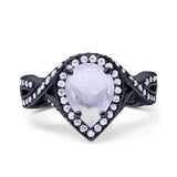 Pear Teardrop Natural Stone Twisted Ring