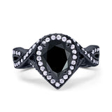 Pear Teardrop Natural Stone Twisted Ring