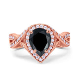 Pear Teardrop Natural Stone Twisted Ring