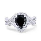 Pear Teardrop Natural Stone Twisted Ring