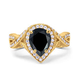 Pear Teardrop Natural Stone Twisted Ring
