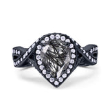 Pear Teardrop Natural Stone Twisted Ring
