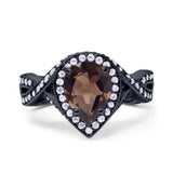 Pear Teardrop Natural Stone Twisted Ring