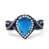 Pear Teardrop Natural Stone Twisted Ring