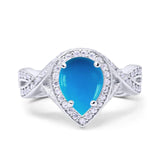 Pear Teardrop Natural Stone Twisted Ring