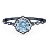 Vintage Style Round Natural Stone Floral Ring