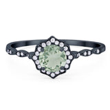 Vintage Style Round Natural Stone Floral Ring