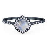 Vintage Style Round Natural Stone Floral Ring