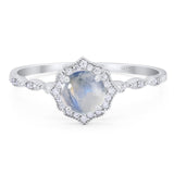 Vintage Style Round Natural Stone Floral Ring