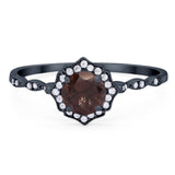 Vintage Style Round Natural Stone Floral Ring