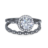 Two Piece Art Deco Halo Ring