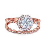 Two Piece Art Deco Halo Ring
